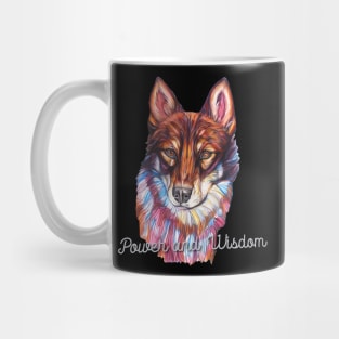 Power and Wisdom, Colorful Wolf Face Mug